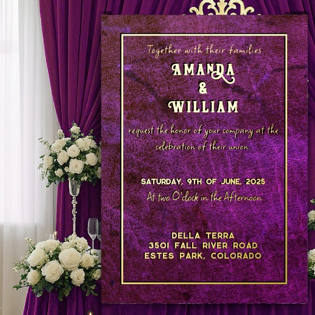 Elegant Chic Gold on Purple Leather Wedding (Creator Uploaded)