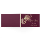 Elegant Chic Gold Paisley  Guest Book