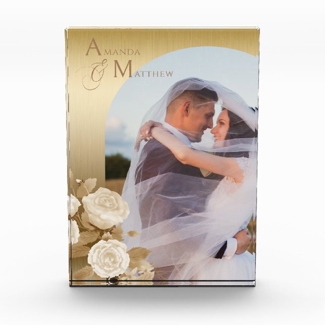 Elegant Chic Gold Photo Block (Front)