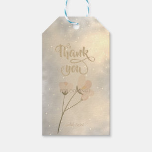 Elegant Chic ,Gold,Shiny,Flowers Thank You Gift Tags