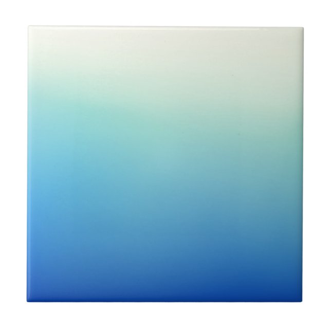 Elegant & Chic Gold Teal Blue Ombre Watercolor Tile (Front)