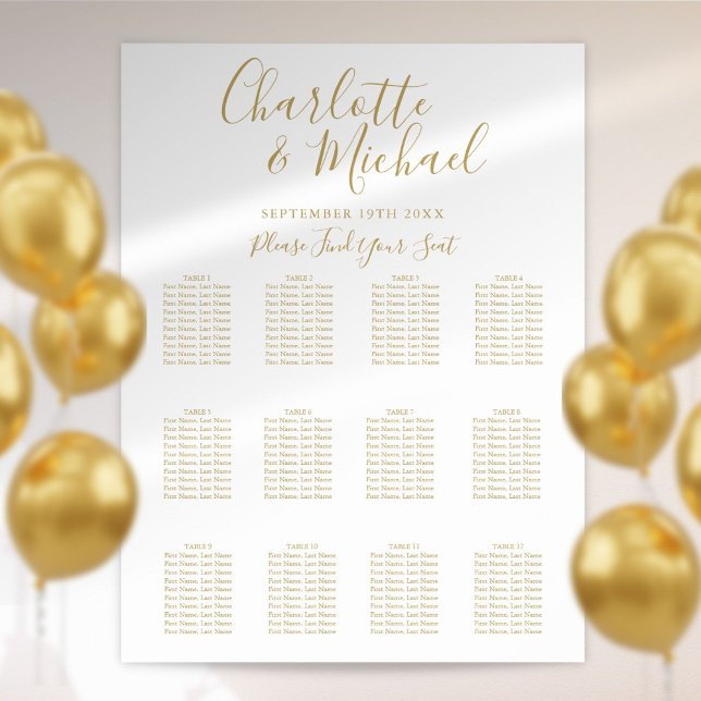 Elegant Chic Gold Wedding Seating Chart (Creator Uploaded)