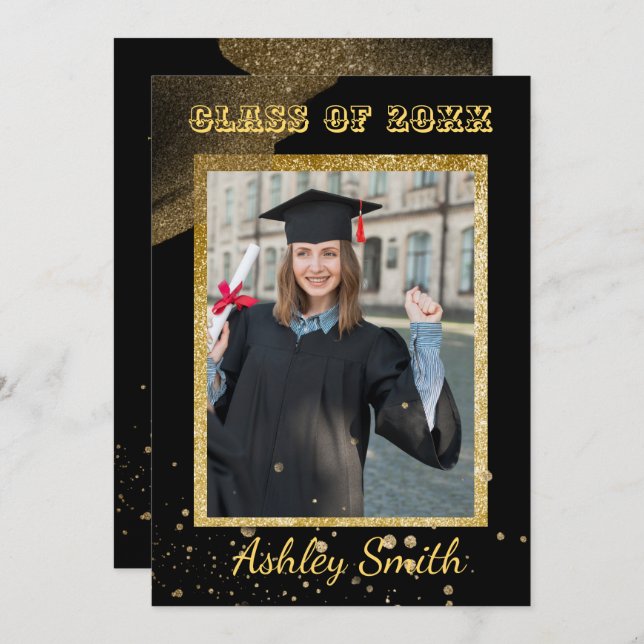 Elegant Chic  Graduation Invitation (Front/Back)
