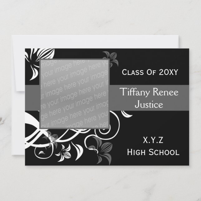 elegant chic Graduation photo Invitation (Front)