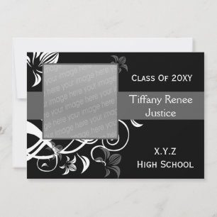 elegant chic Graduation photo Invitation