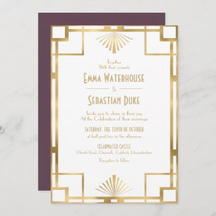Elegant chic  Great Art Deco Wedding Invita Invitation
