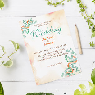 Elegant Chic green Eucalyptus Wedding Invitation