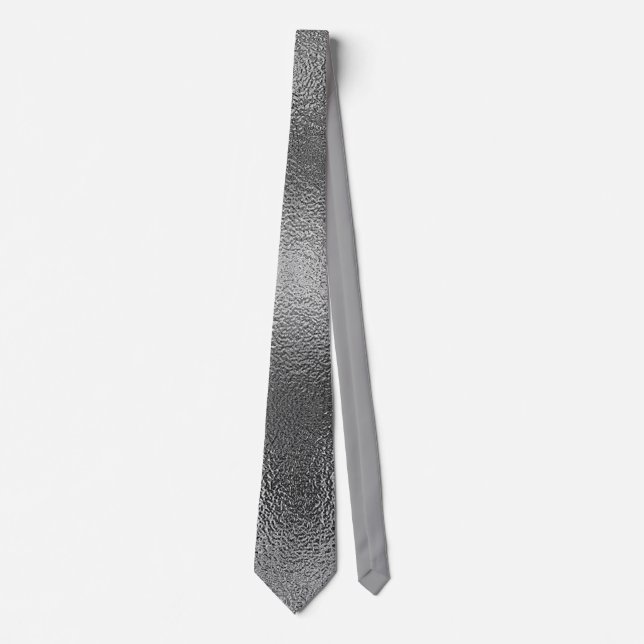 Elegant Chic Grey Metallic Classic Tie (Front)