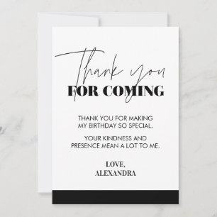 Elegant Chic Handwritten Black White Thank You Card