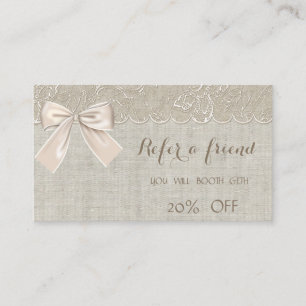 Elegant Chic ,Lace,Bow  Referral Card