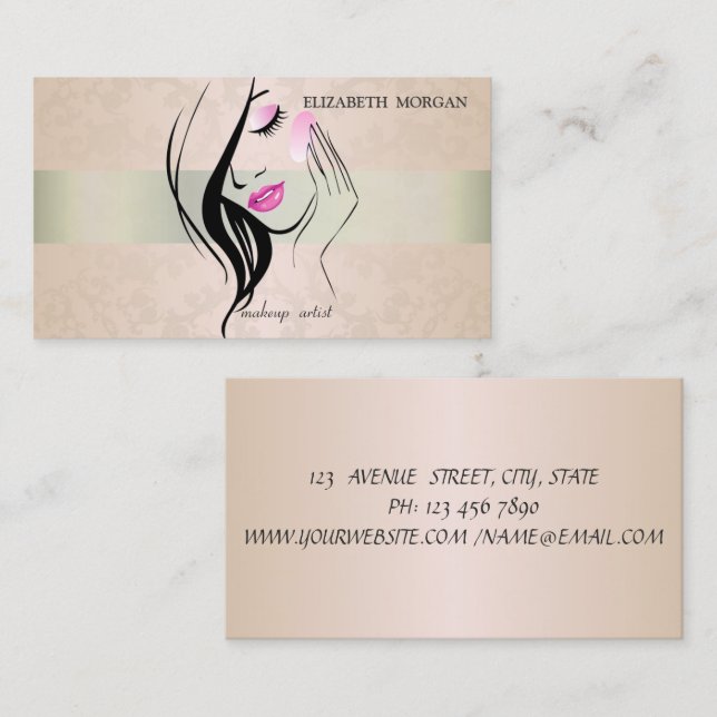  Elegant,Chic,Lace,Girl Silhouete Business Card (Front/Back)