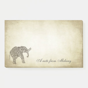 Elegant chic lady elephant vintage post-it notes