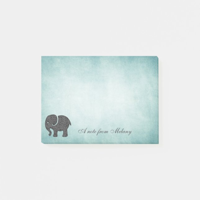 Elegant chic lady elephant vintage post-it notes (Front)