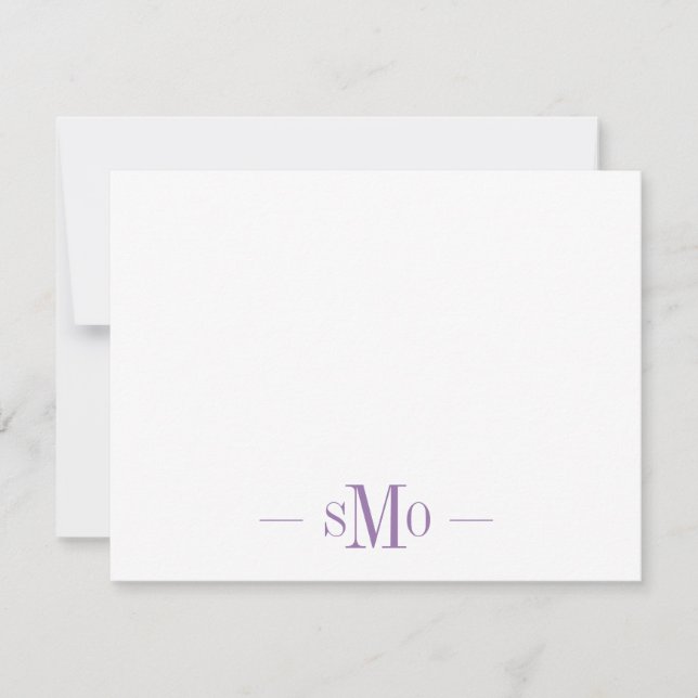 Elegant Chic Lavender Monogram 3 Initials  Card (Front)