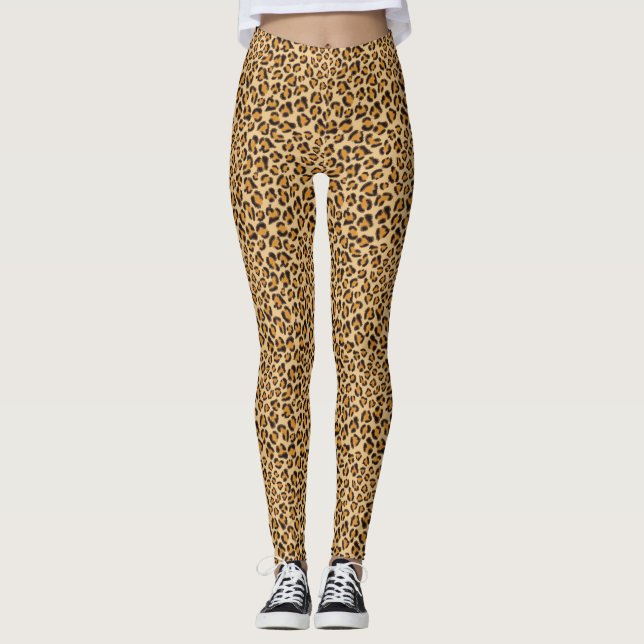 Elegant chic Leopard cheetah pattern   Leggings (Front)