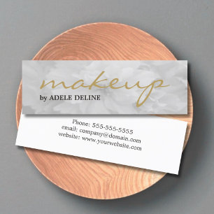 Elegant Chic Light Grey Floral Makeup Artist Mini Business Card