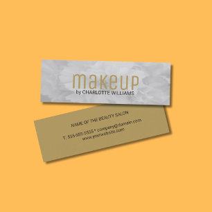 Elegant Chic Light Grey Floral Makeup Artist Mini Business Card