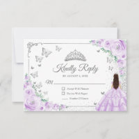 Elegant Chic Lilac Purple Silver Quinceanera Reply