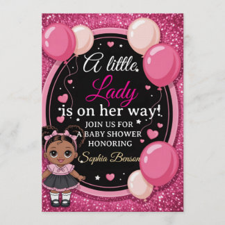 Elegant &Chic "Little Lady" Baby Shower Invitation