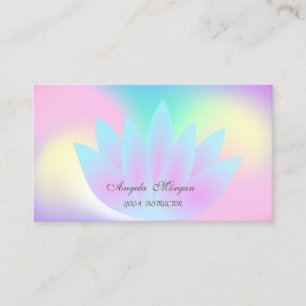 Elegant Chic Lotus Flower Holographic Business Card