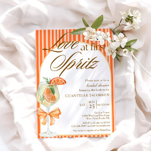 Elegant Chic Love At First Spritz Bridal Shower Invitation