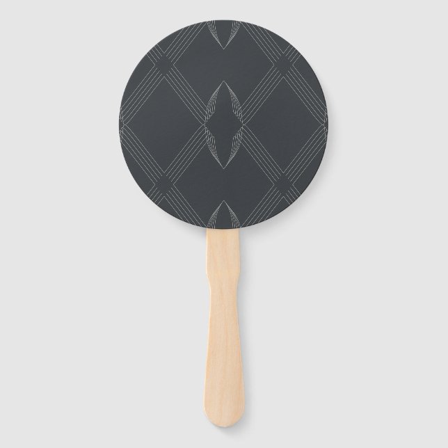 Elegant, chic, luxurious, simple line pattern hand fan (Front)