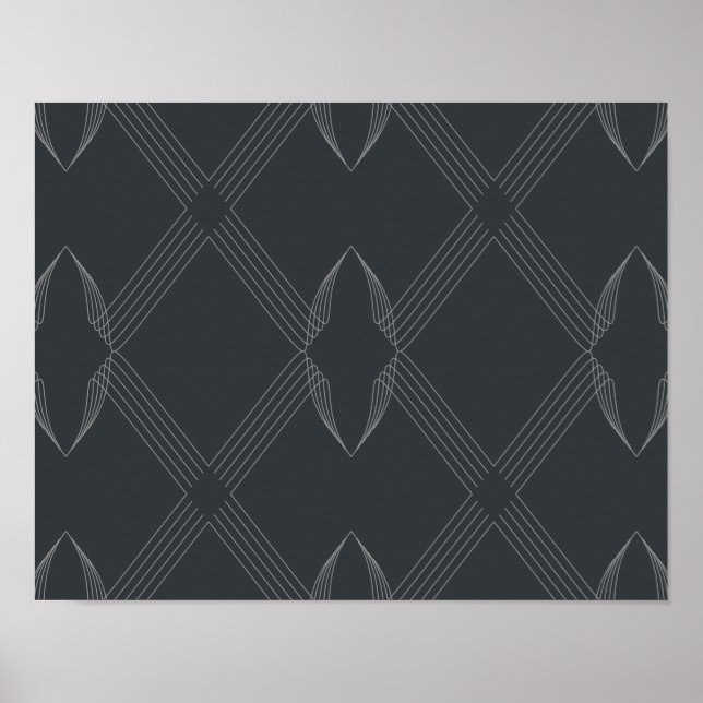 Elegant, chic, luxurious, simple line pattern poster (Front)