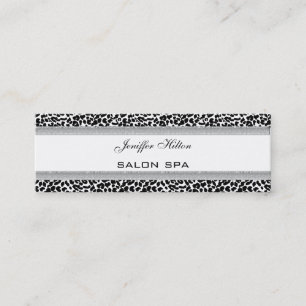 Elegant chic luxury contemporary leopard print mini business card