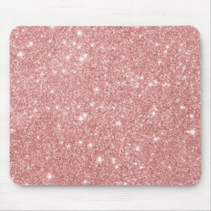 Elegant Chic Luxury Faux Glitter Rose Gold Mouse Pad