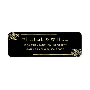 Elegant Chic Luxury Gold Stone Return Address