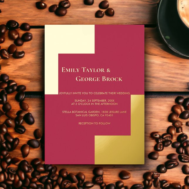 Elegant Chic Luxury Magenta Gold Frame Wedding (Creator Uploaded)