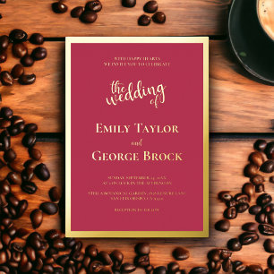 Elegant Chic Luxury Magenta Gold Frame Wedding