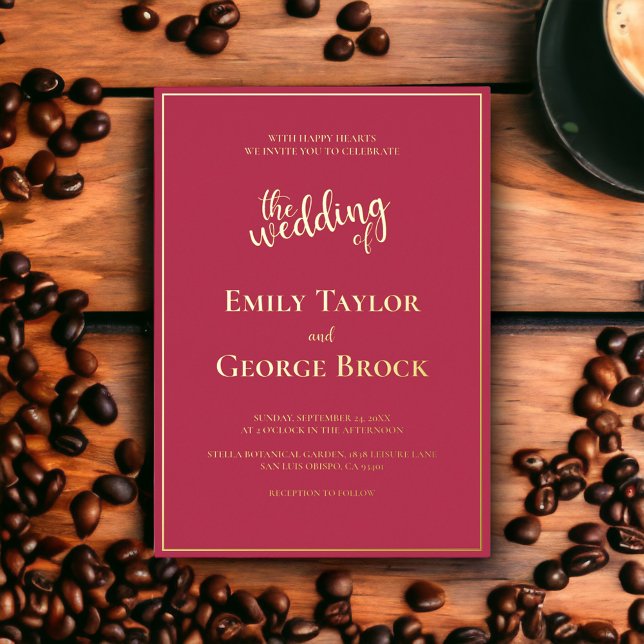 Elegant Chic Luxury Magenta Gold Framed Wedding (Creator Uploaded)