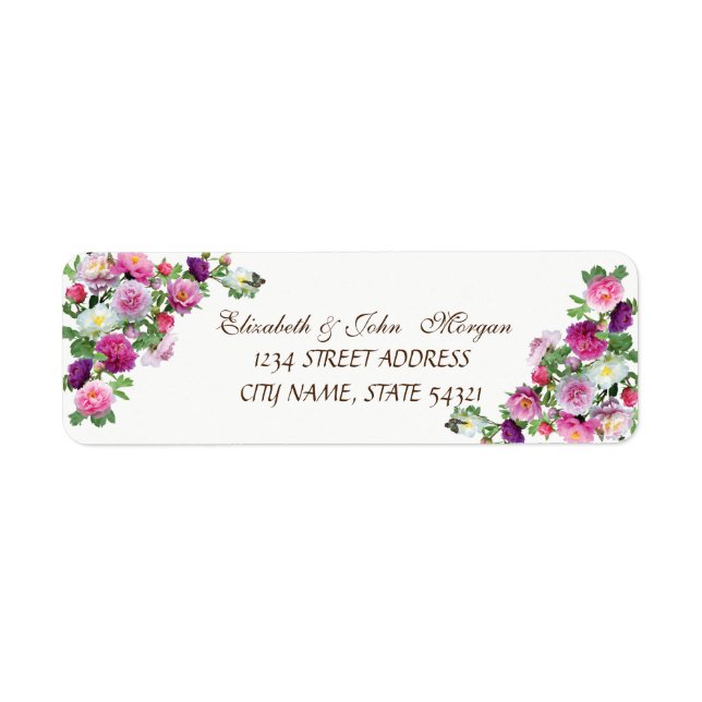 Elegant  Chic Luxury -Roses  Address Label (Front)