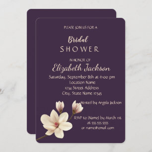 Elegant Chic Magnolia Bridal Shower Invitation