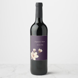 Elegant Chic Magnolia Wine Label