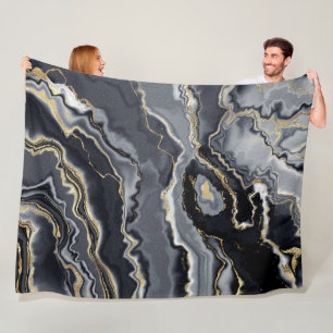 Elegant chic marble fleece blanket