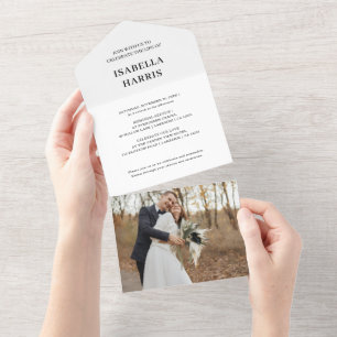 Elegant Chic Memorial Photo Design All In One Invitation