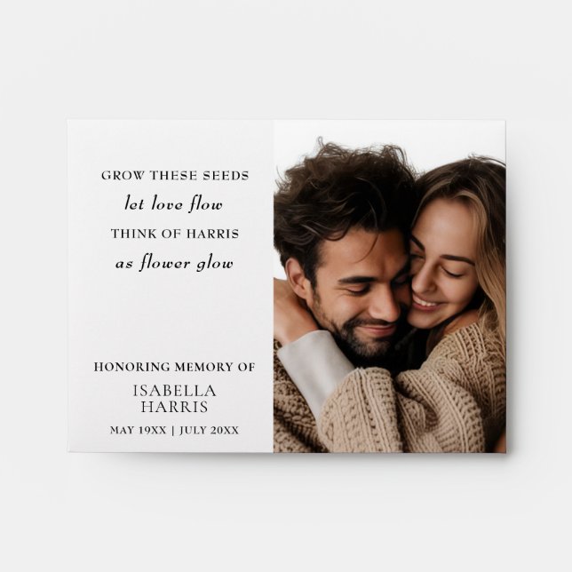 Elegant Chic Memorial Seed Packet Design Envelope (Front)