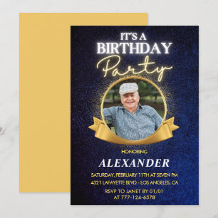 Elegant Chic Men 87th birthday invitations 