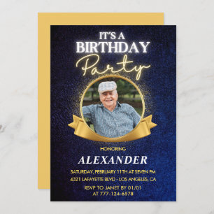 Elegant Chic Men 99th birthday invitations 