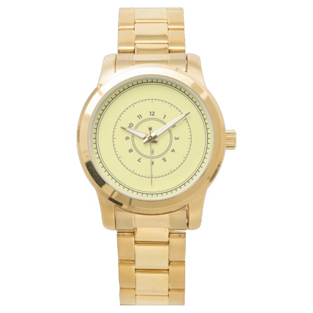 Elegant Chic Men's  Gold   Watch (Front)