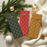 Elegant Chic Minimal Christmas Bow Ribbon Pattern Wrapping Paper Sheet<br><div class="desc">Elevate your holiday gift-giving with our Elegant Chic Christmas Bow & Ribbon Pattern Green, red, and golden yellow wrapping paper sheets. This luxurious wrapping paper features a stunning Christmas bow design intertwined with a sophisticated diagonal ribbon diamond pattern, creating an exquisite visual effect. The rich green, red, and golden yellow...</div>
