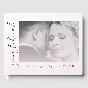 Elegant Chic Modern Blush Pink Wedding Guest Book