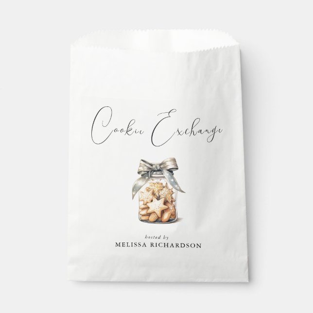Elegant Chic Modern Cookie Exchange Favour Bags (Front)