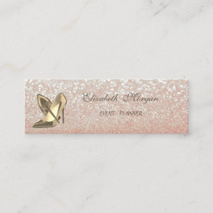 Elegant Chic Modern Glittery Bokeh-High Heels Mini Business Card