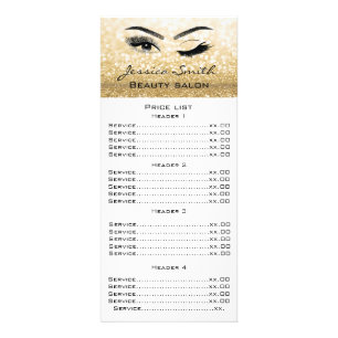 Elegant chic modern luxury faux glittery makeup rack card