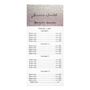 Elegant chic modern luxury faux glittery menu card