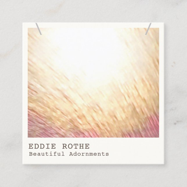 Elegant Chic Modern Necklace Display  Square Busin Business Card (Front)