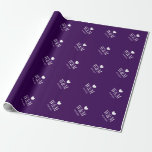 Elegant chic monogram purple wedding wrappingpaper<br><div class="desc">Custom monogram wedding wrapping paper for bride and groom. Personalised monogrammed wrappingpaper with classy heart and date of marriage. Personalizable design with elegant typography for bride and groom / future husband and wife couple. Great for chic marriage or anniversary presents and party favours. Elegant purple and white colours or custom...</div>